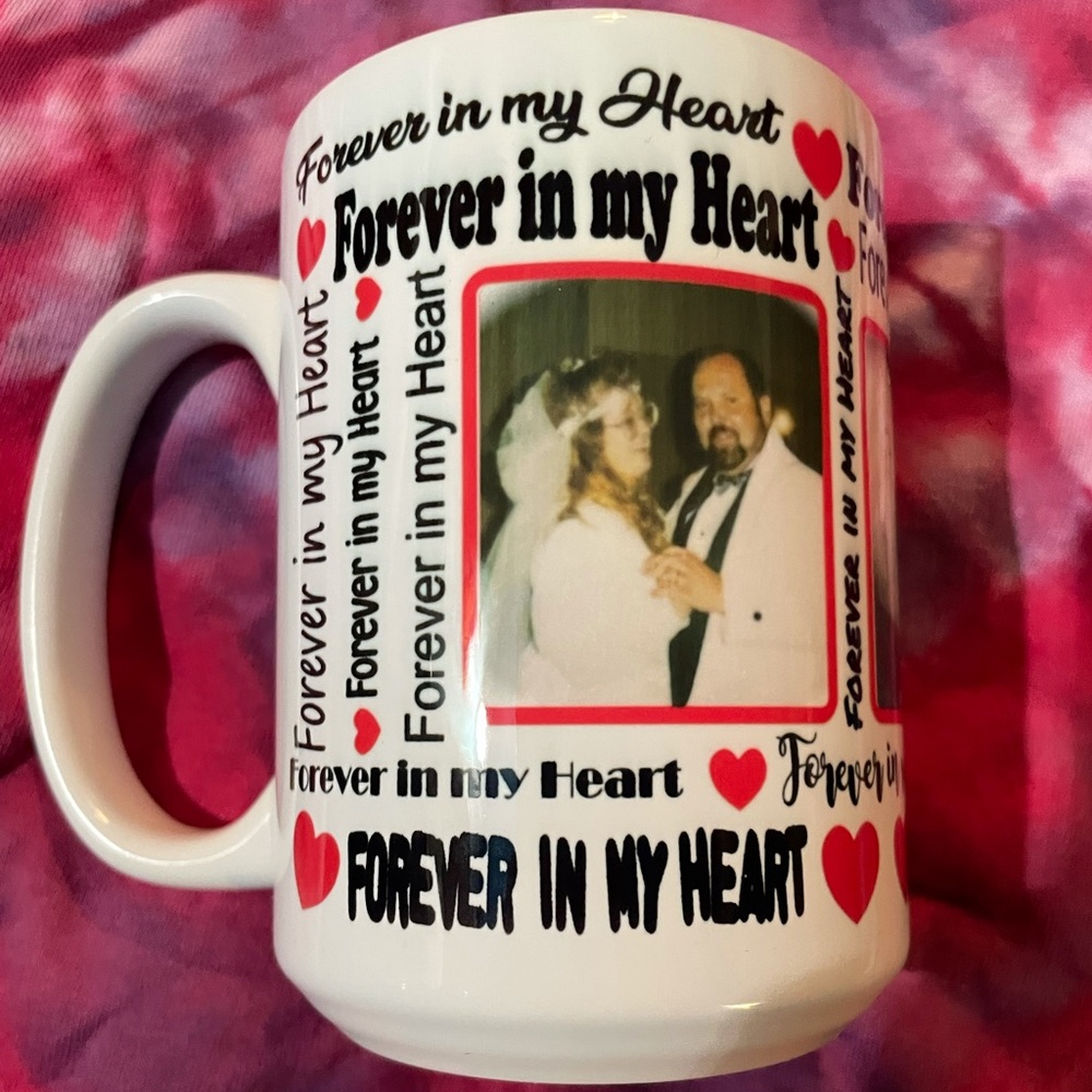Personalized made2order Forever in my heart memory mug